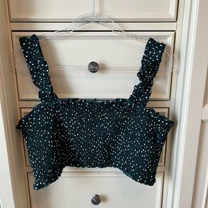 SHEIN green and white polka dot cropped tank, NWOT, size 2XL (US size 16)